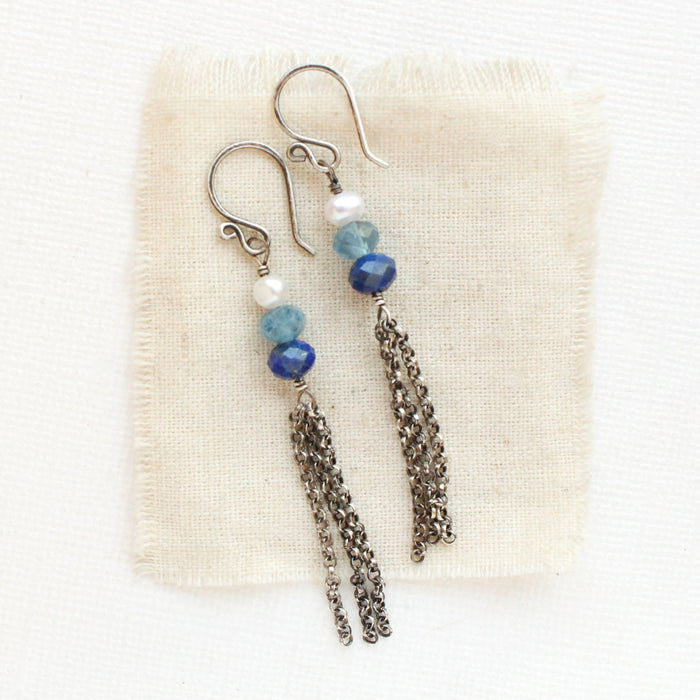 Azure Tassel Earrings