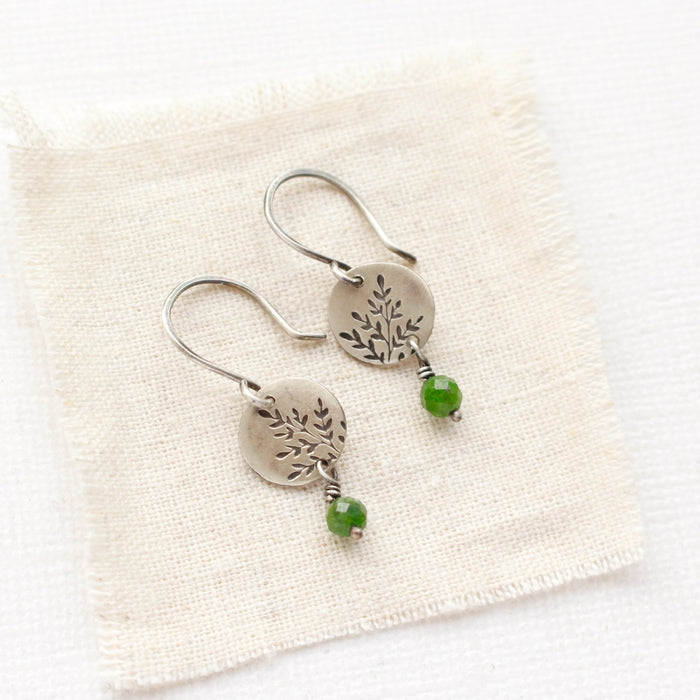 Mini Sprout Chrome Diopside Dangle Earrings