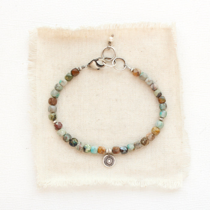 Talara Sun Chrysocolla Cube Bracelet