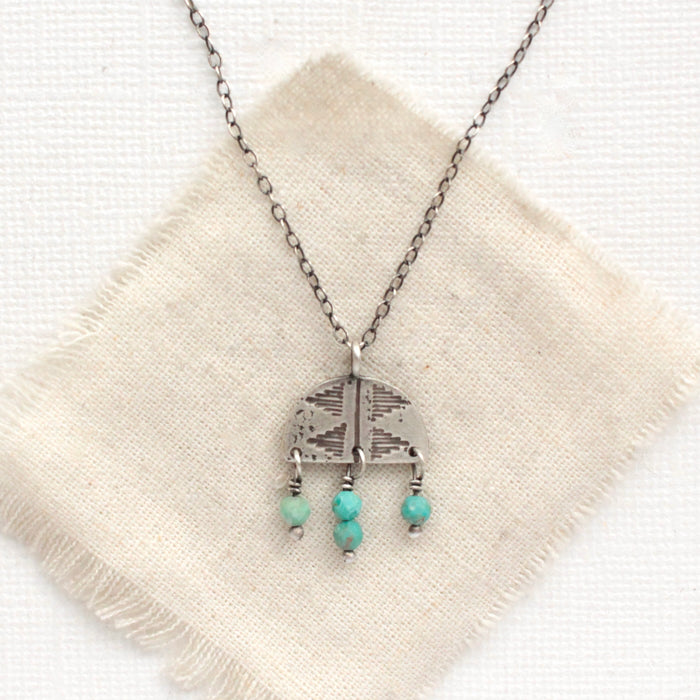 Pakal Arch Turquoise Fringe Necklace