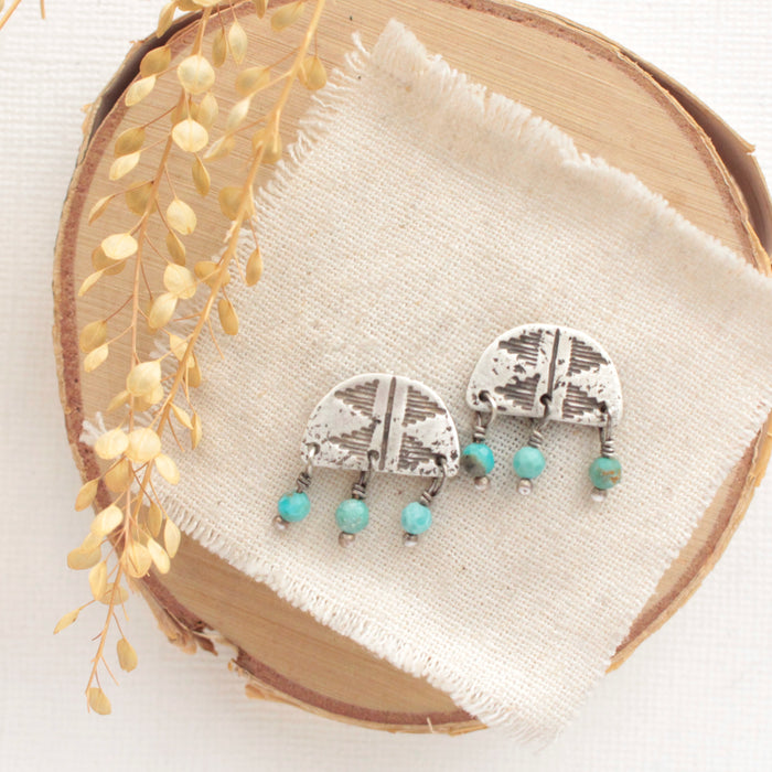 Pakal Turquoise Fringe Post Earrings