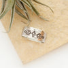 The viking stamped silver band ring styled on a tan stone with an air plant