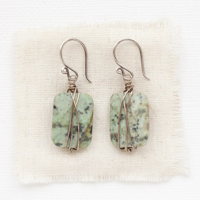 Wrapped African Jasper Earrings