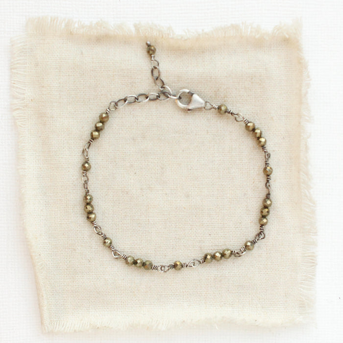 Wrapped Pyrite Bracelet