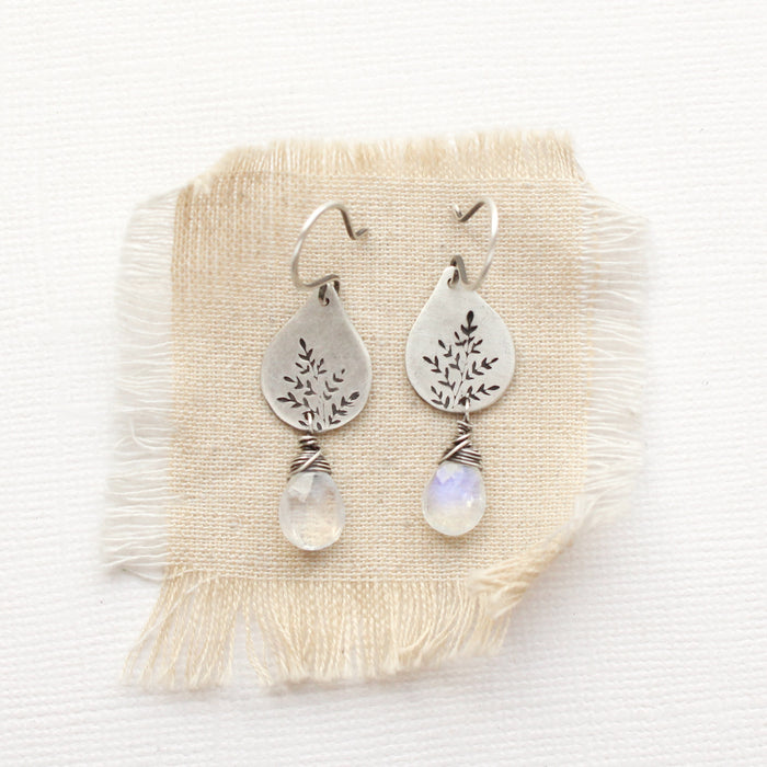 Spring Teardrop & Moonstone Earrings