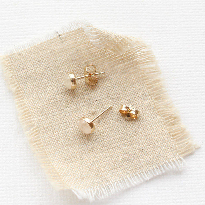 Moonstone Gold Post Earrings
