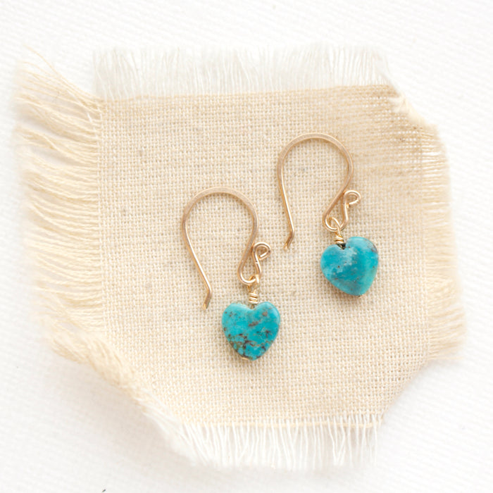 Little Turquoise Heart Earrings